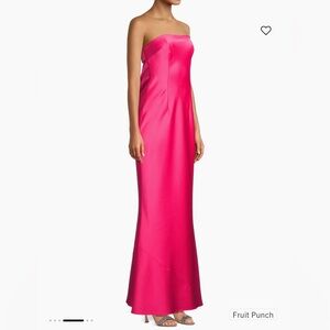 Liv Foster Cowl Back Strapless Gown